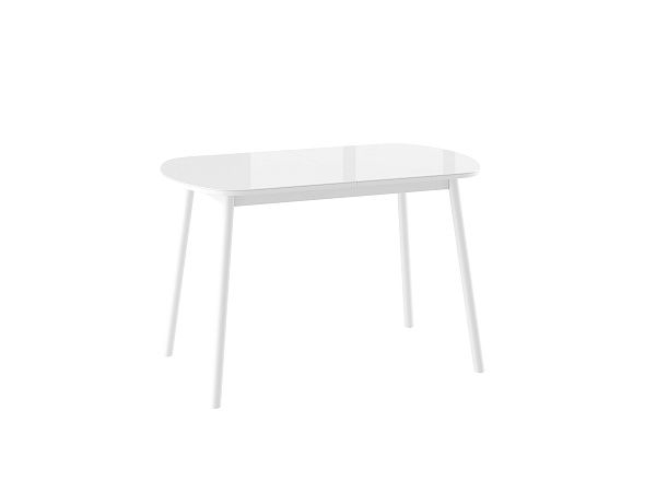 Стол ROUND-120, стекло, белый